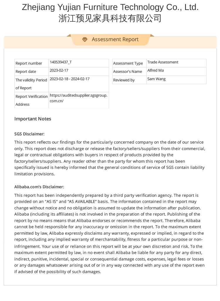 Supplier Assessment Report